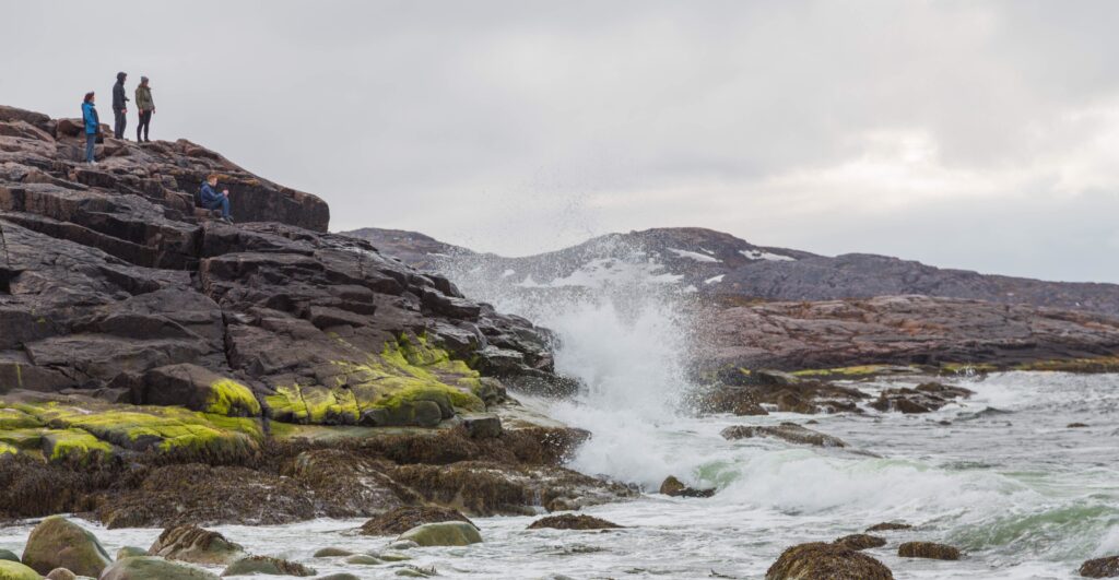 On the ocean coast